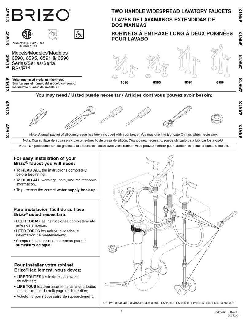 Masco Brizo RSVP 6590 installation instructions Masco Brizo RSVP 6590 installation instructions