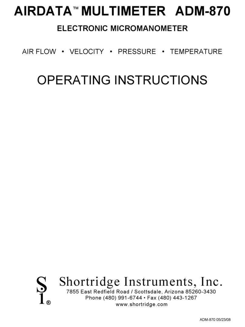 Shortridge Instruments Airdata ADM-870 operating instructions