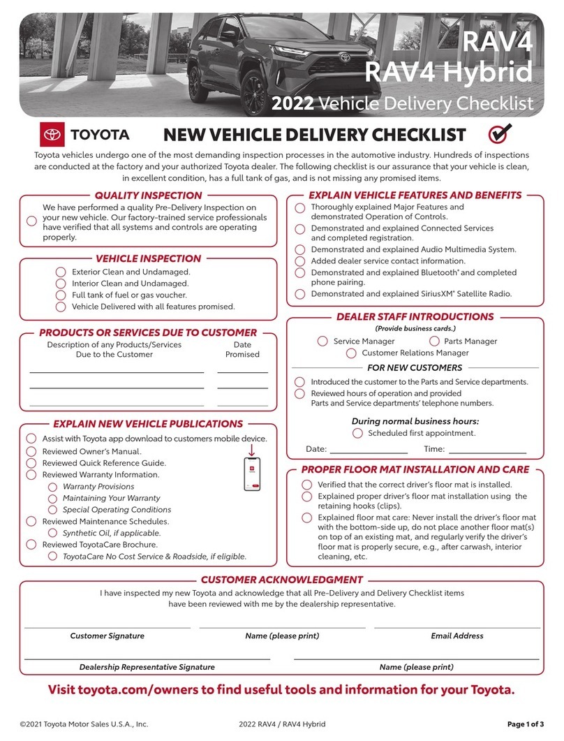 Toyota 2022 RAV4 quick start guide