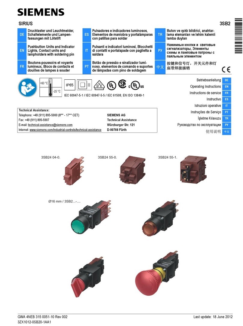 Siemens 3SB24 04-0 operating instructions