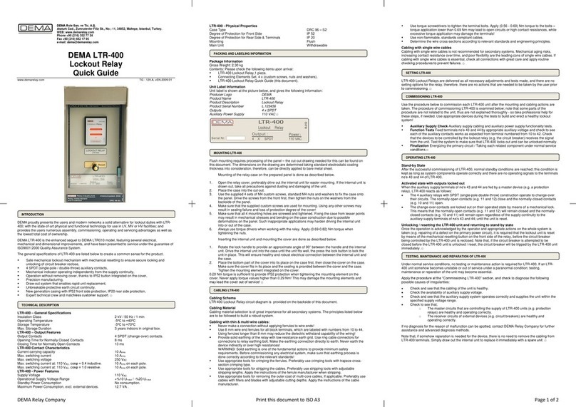 DEMA LTR-400 User manual