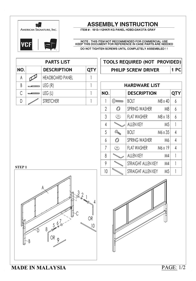 American Signature 1913-112HKR Assembly instruction