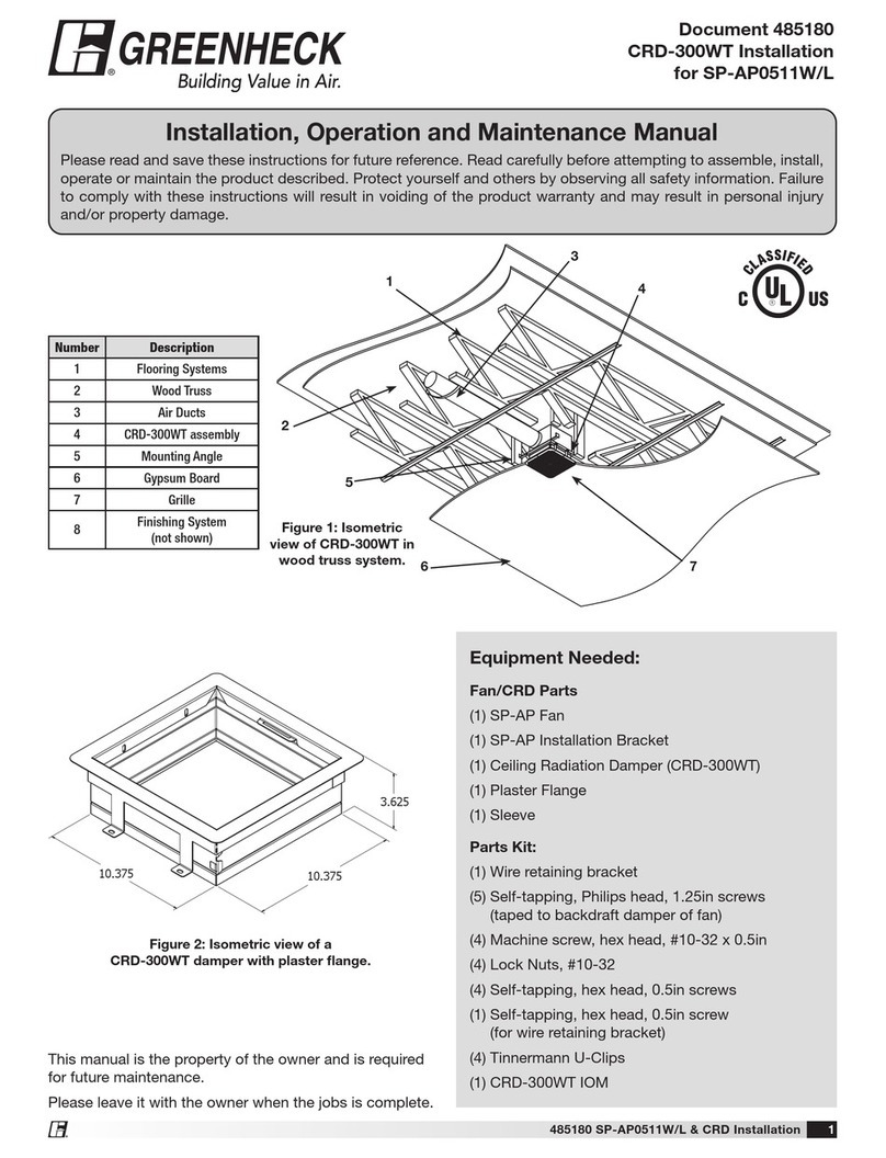 Greenheck CRD-300WT Installation, operation and maintenance manual