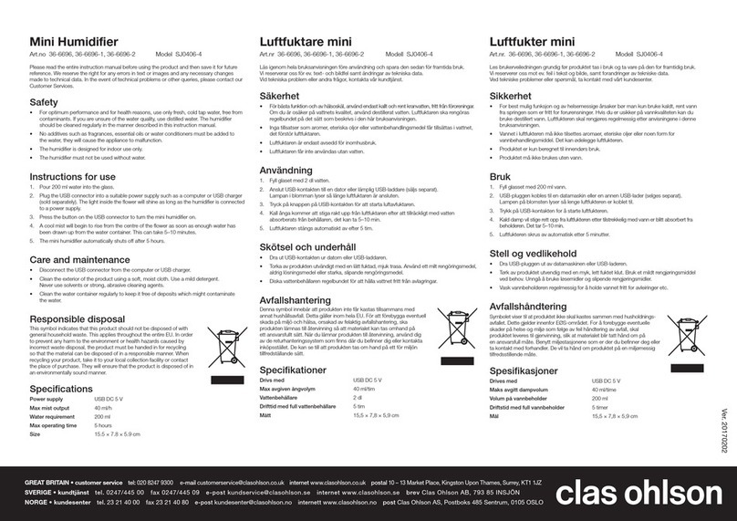 Clas Ohlson SJ0406-4 Instructions for use