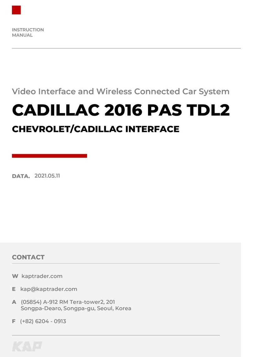 KAP CADILLAC 2016 PAS TDL2 instruction manual