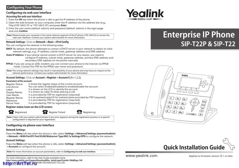 Yealink Yealink SIP-T22P User manual