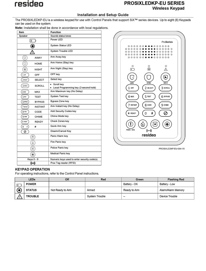 resideo PROSIXLEDKP-EU Series Installation and setup guide