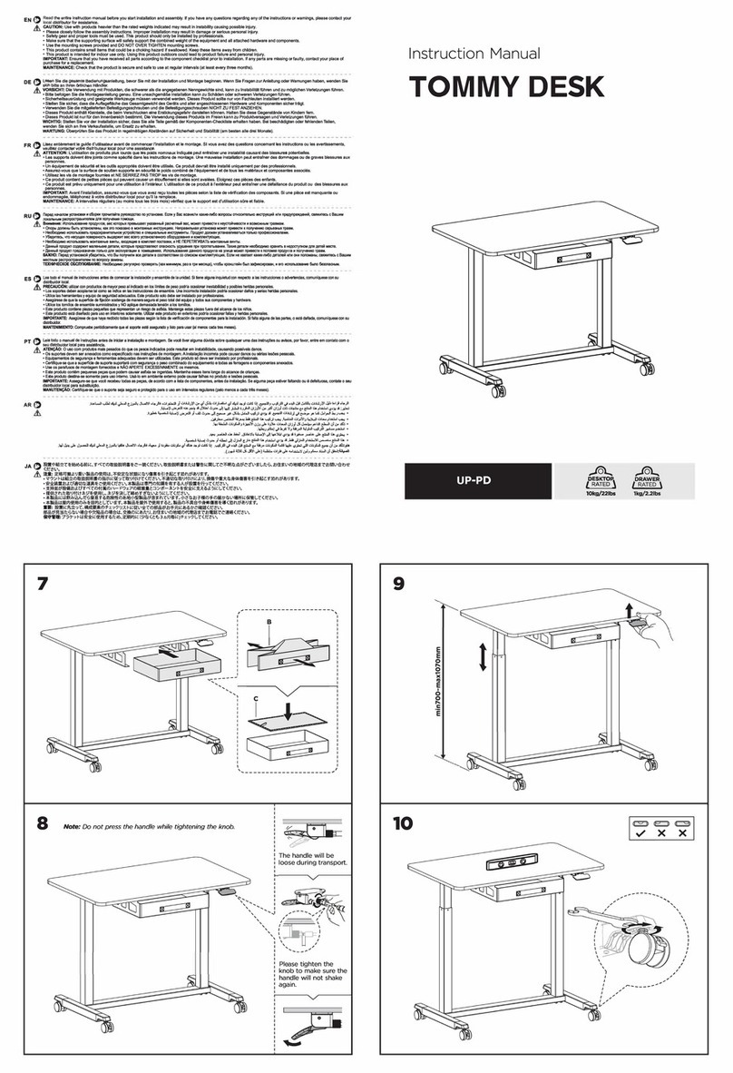 Ergo Furniture TOMMY UP-PD instruction manual Ergo Furniture TOMMY UP-PD instruction manual