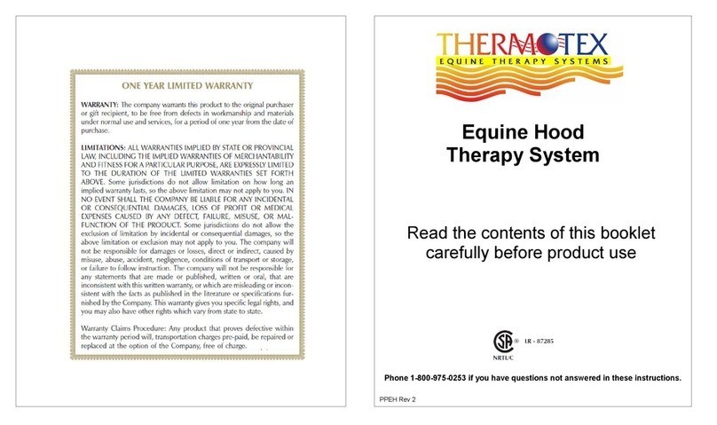 ThermoTex Equine Hood Therapy System quick start guide