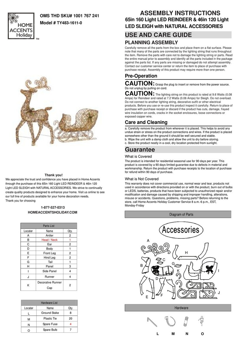 Home Accents Holiday TY483-1611-0 Assembly instructions