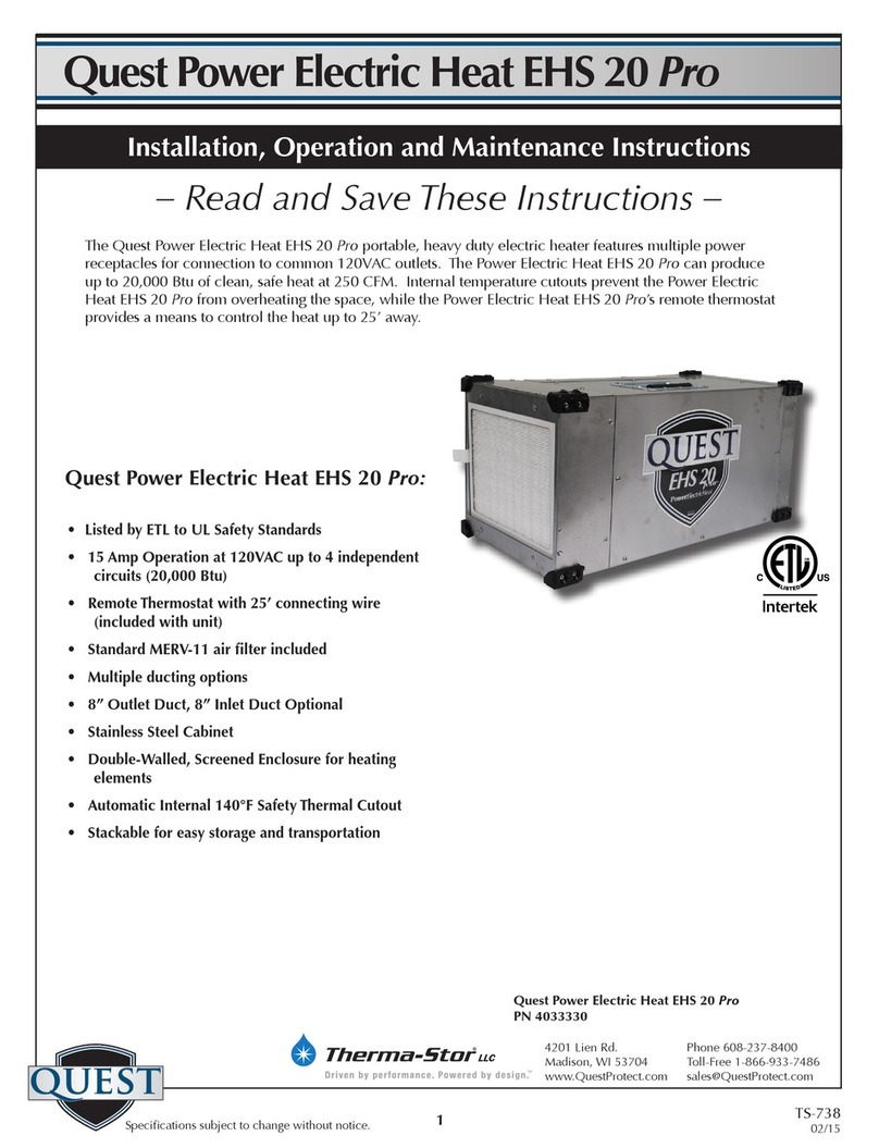Quest Engineering EHS 20 Pro Installation, operation and maintenance instructions