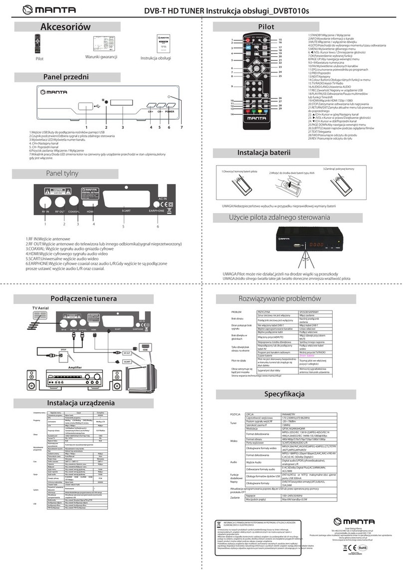 Manta DVBT010s user manual