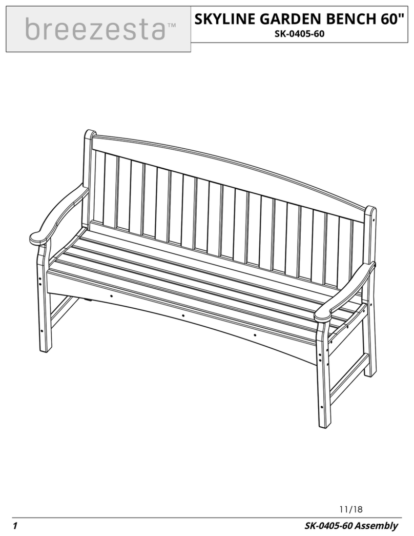 Breezesta SKYLINE GARDEN BENCH 60 SK-0405-60 manual Breezesta SKYLINE GARDEN BENCH 60 SK-0405-60 manual