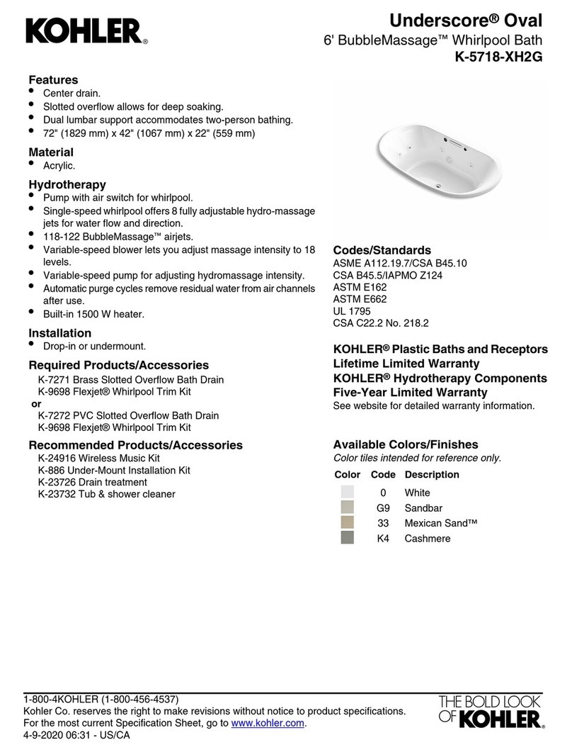 Kohler Underscore K-5718-XH2G User manual Kohler Underscore K-5718-XH2G User manual