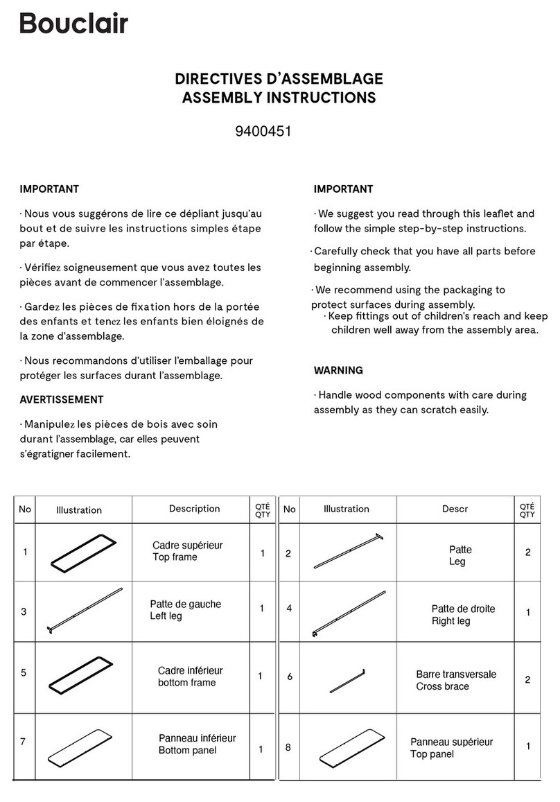 Bouclair 9400451 Assembly instructions