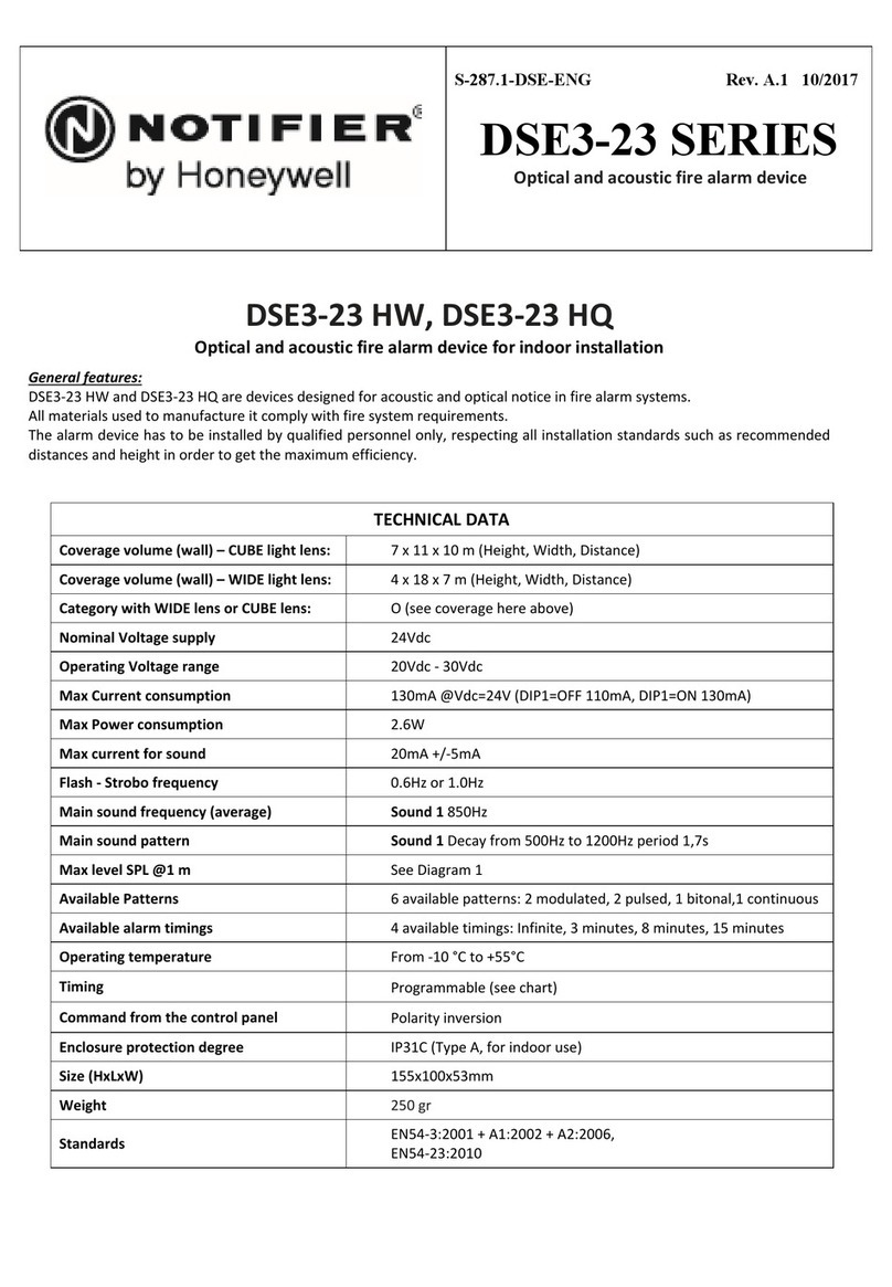 Honeywell NOTIFIER DSE3-23 Series quick start guide