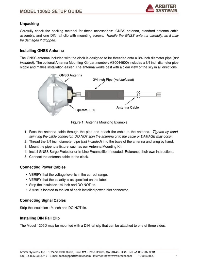Arbiter Systems 1205D User manual
