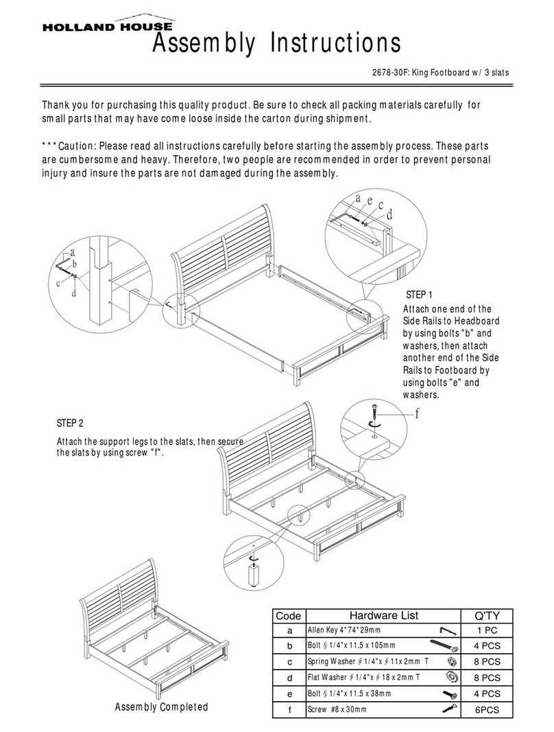 Holland House 2678-30F Assembly instructions Holland House 2678-30F Assembly instructions