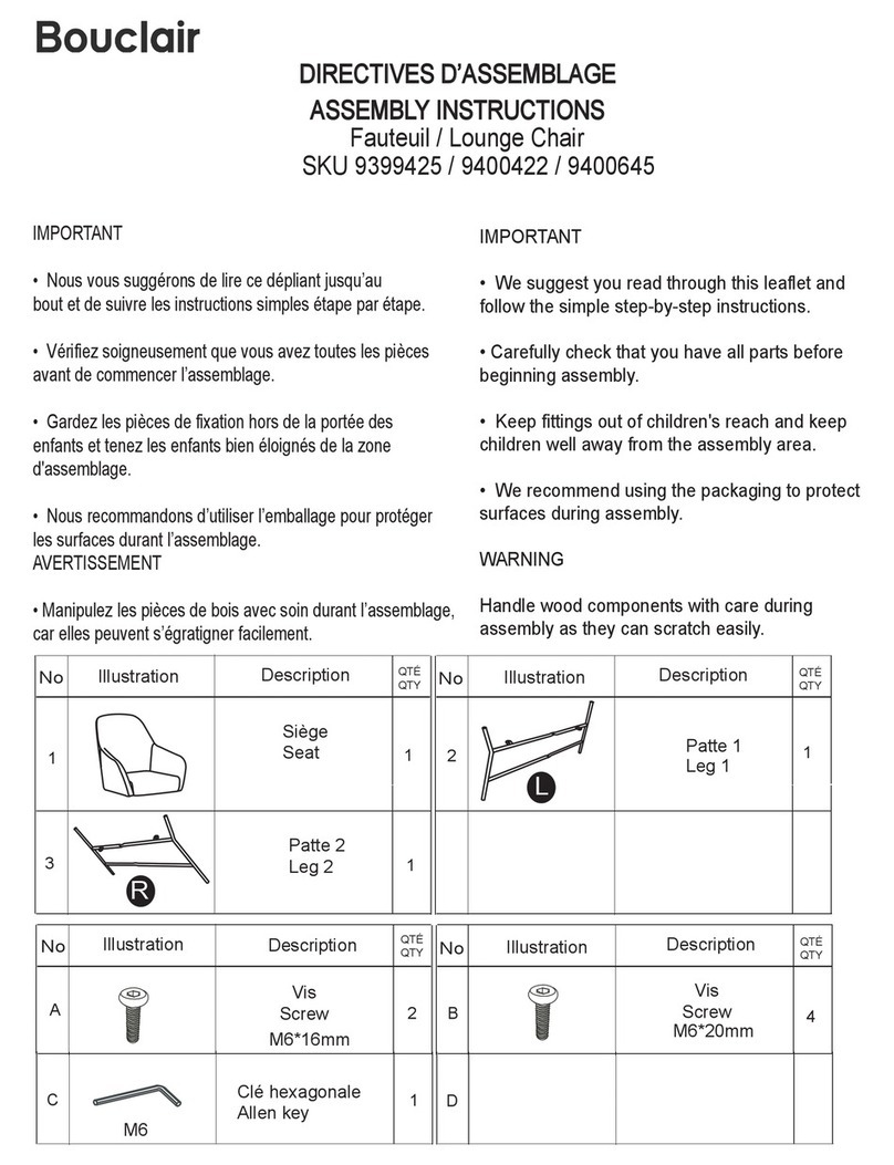 Bouclair 9399425 User manual Bouclair 9399425 User manual
