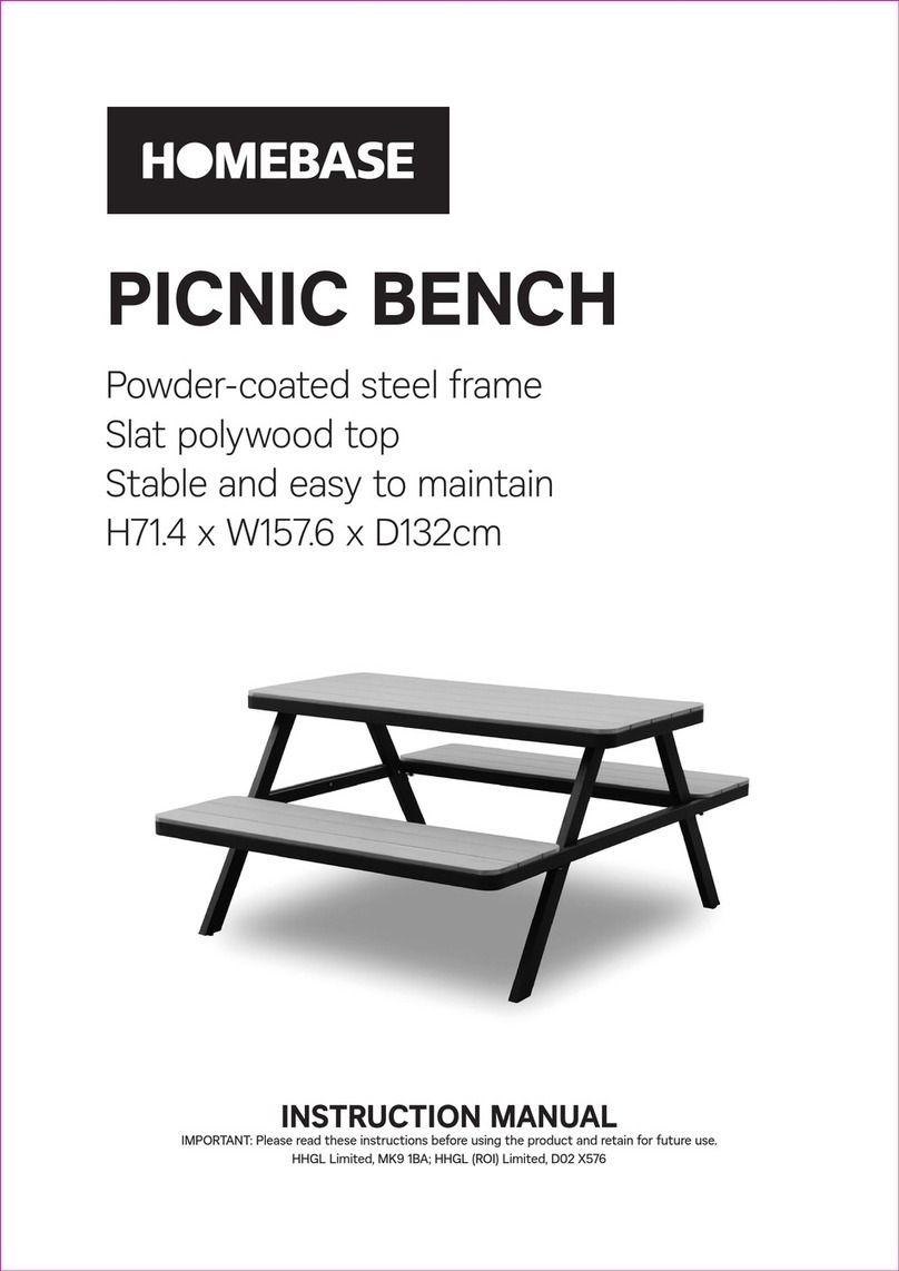 Homebase PICNIC BENCH 580904 instruction manual