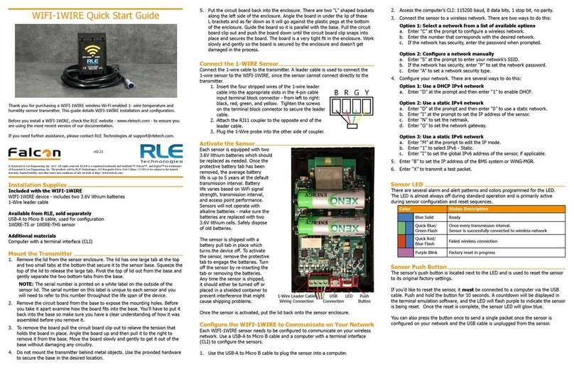 RLE Technologies Falcon WIFI-1WIRE quick start guide