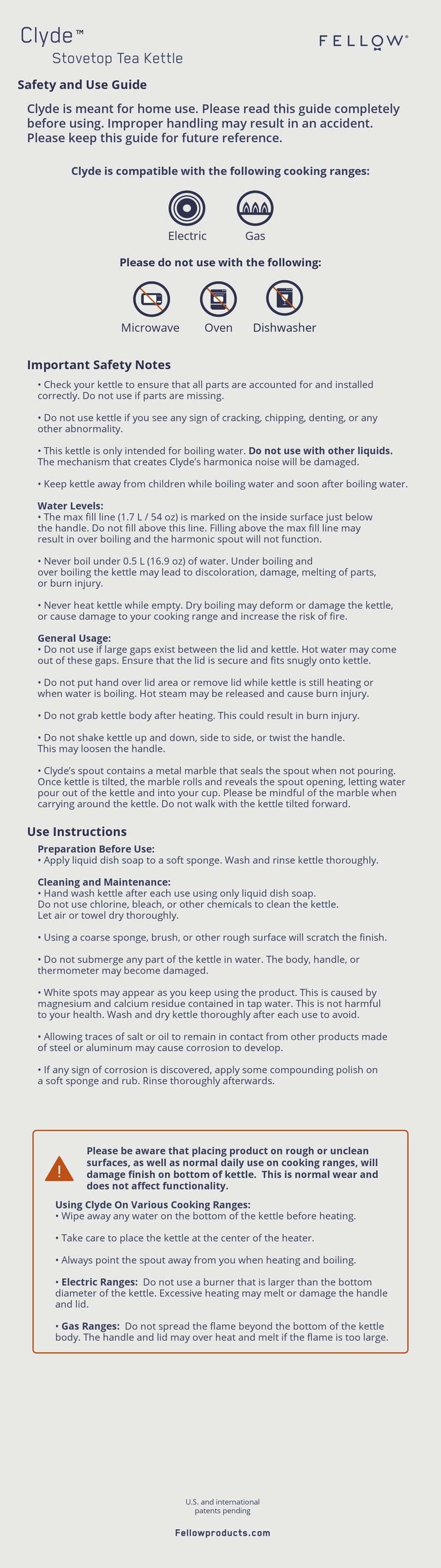 Fellow Clyde Safety and Use Guide