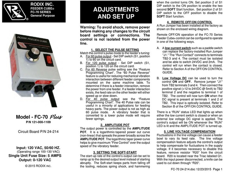 Rodix FC-70 Plus Series Setup guide