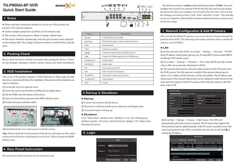 Nuvico Xcel TN-P800AI-8P User manual