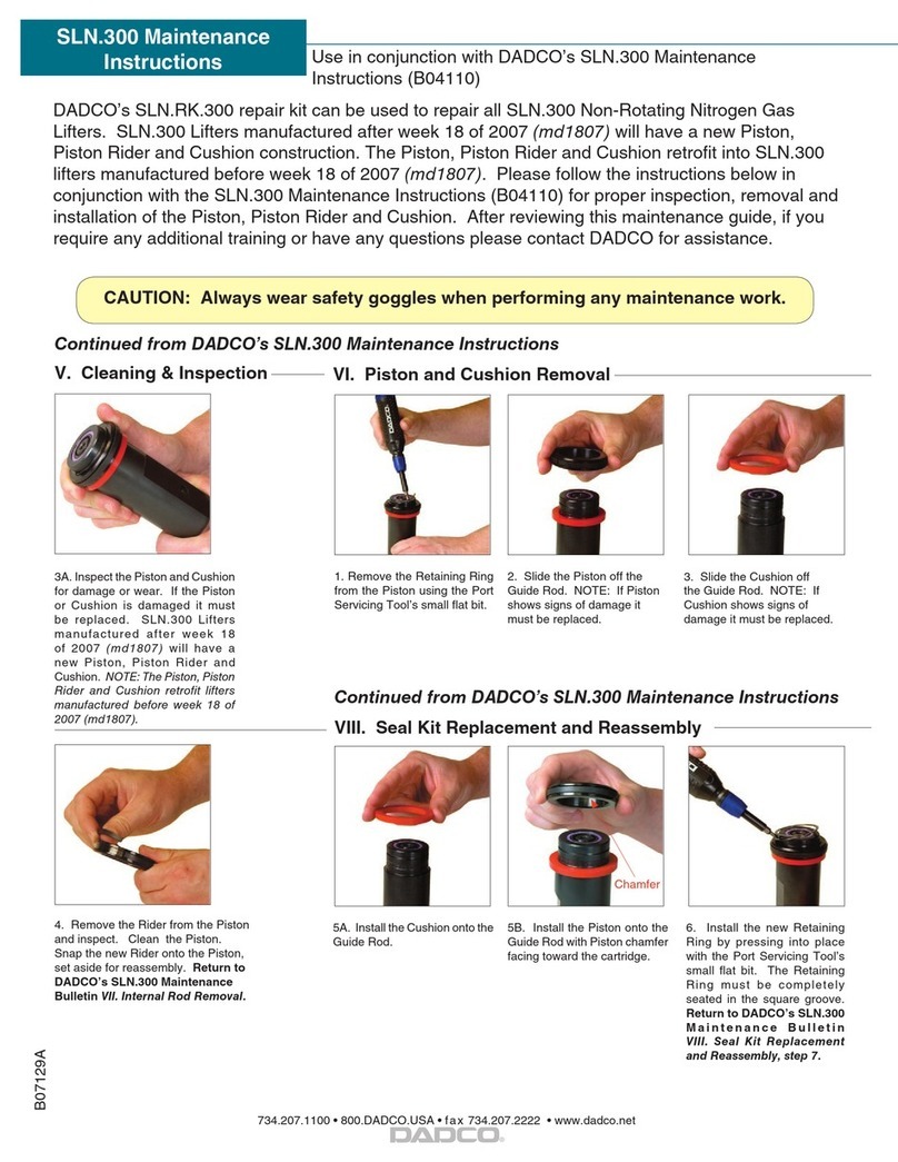 dadco SLN.RK.300 Maintenance instructions