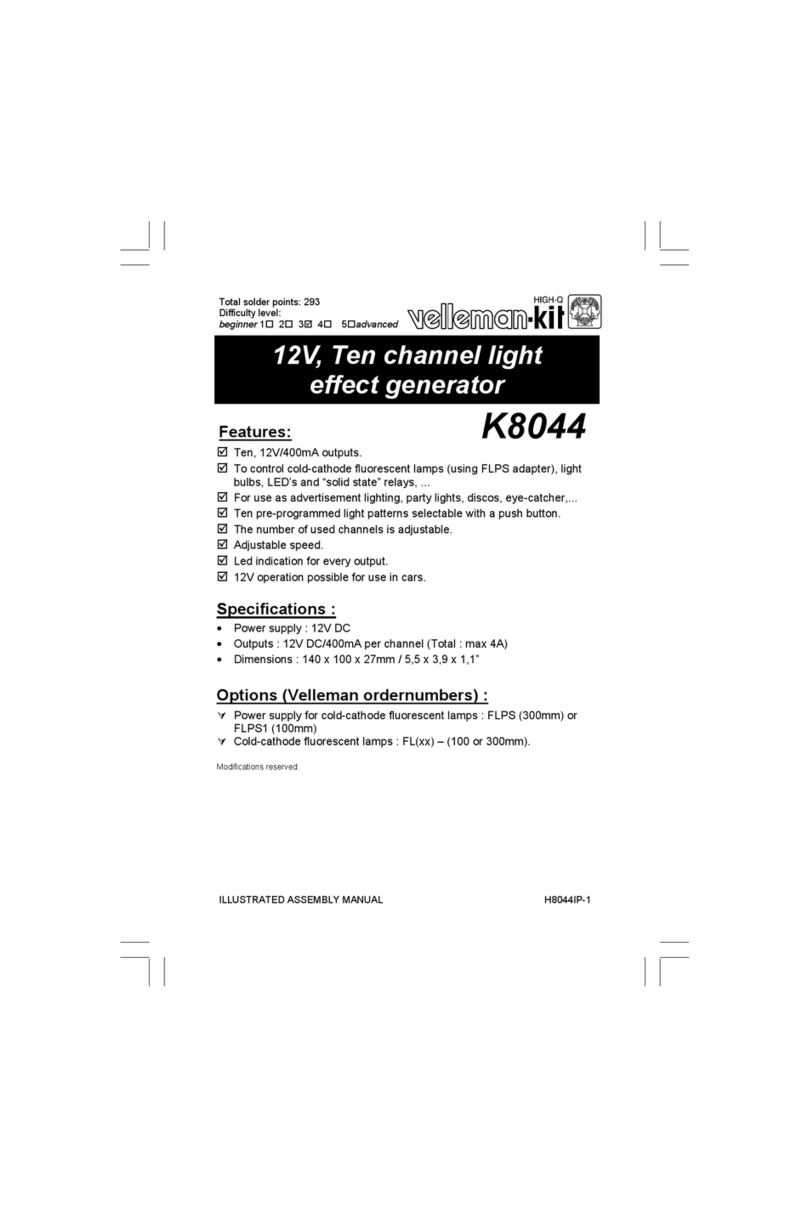 Velleman-Kit K8044 Illustrated assembly manual