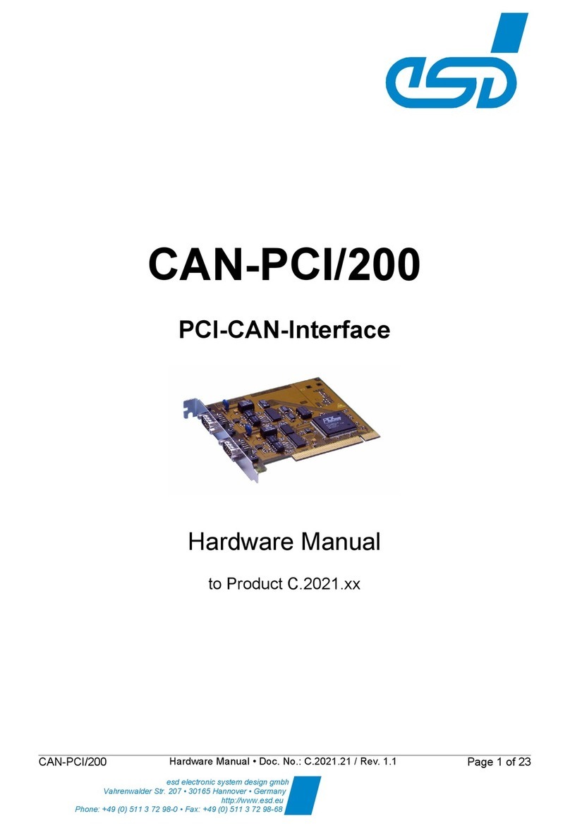 ESD CAN-PCI/200 Hardware manual