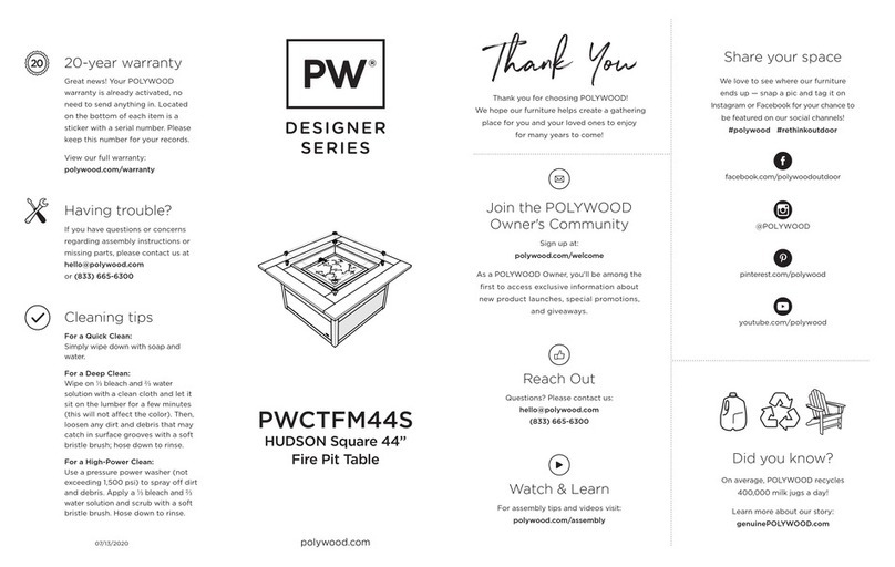 Polywood Designer PWCTFM44S quick guide Polywood Designer PWCTFM44S quick guide