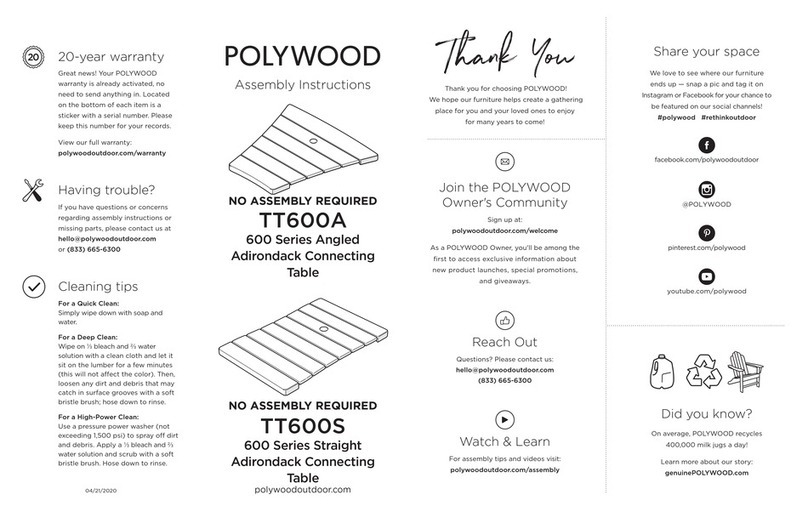 Polywood 600 Series User manual