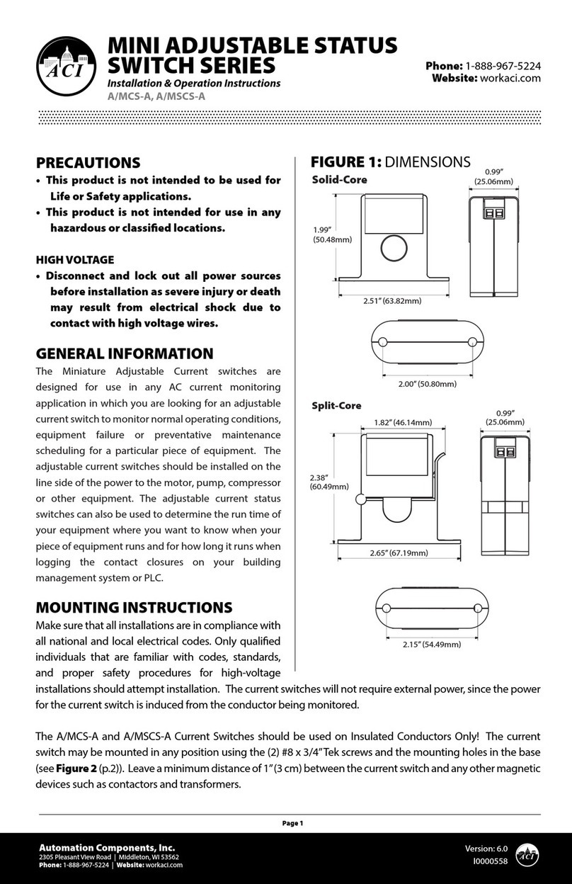 aci A/MCS-A Installation & operation instructions