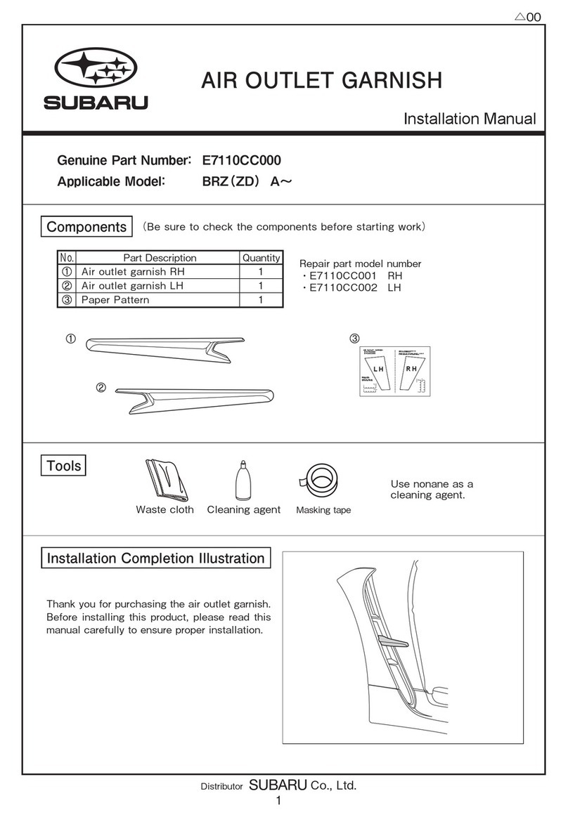 Subaru E7110CC000 installation manual