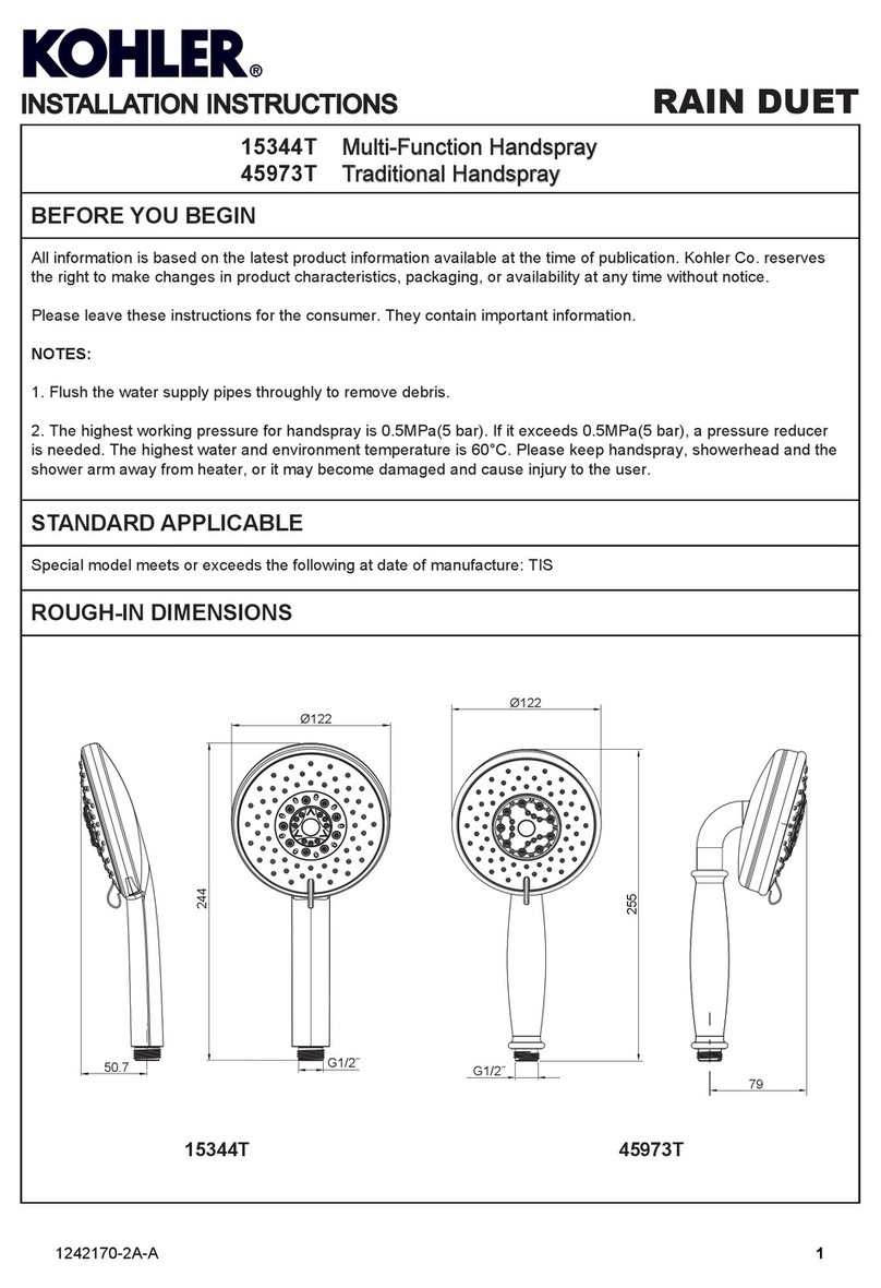 Kohler RAIN DUET 15344T User manual