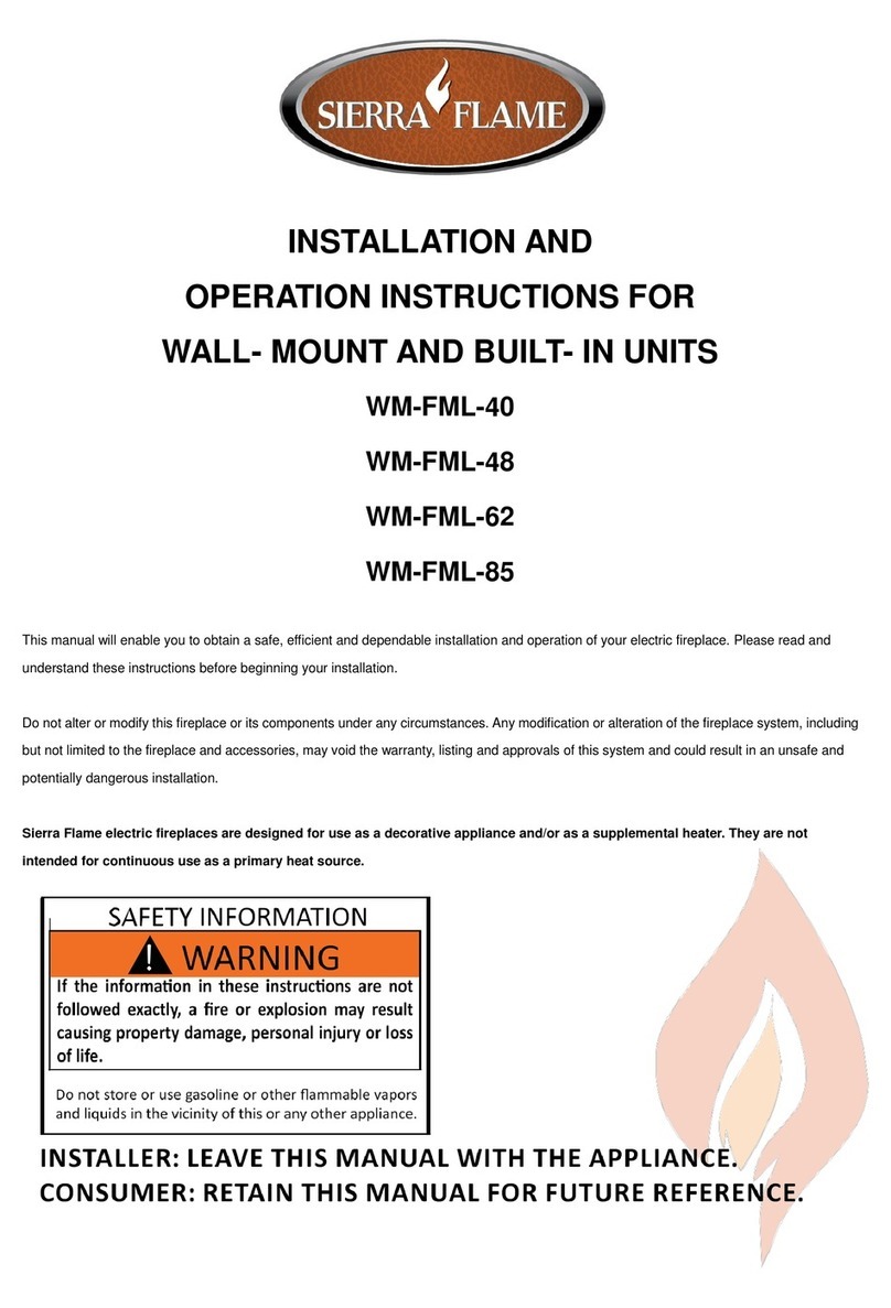 Sierra Flame WM-FML-40 Installation and operation instructions Sierra Flame WM-FML-40 Installation and operation instructions