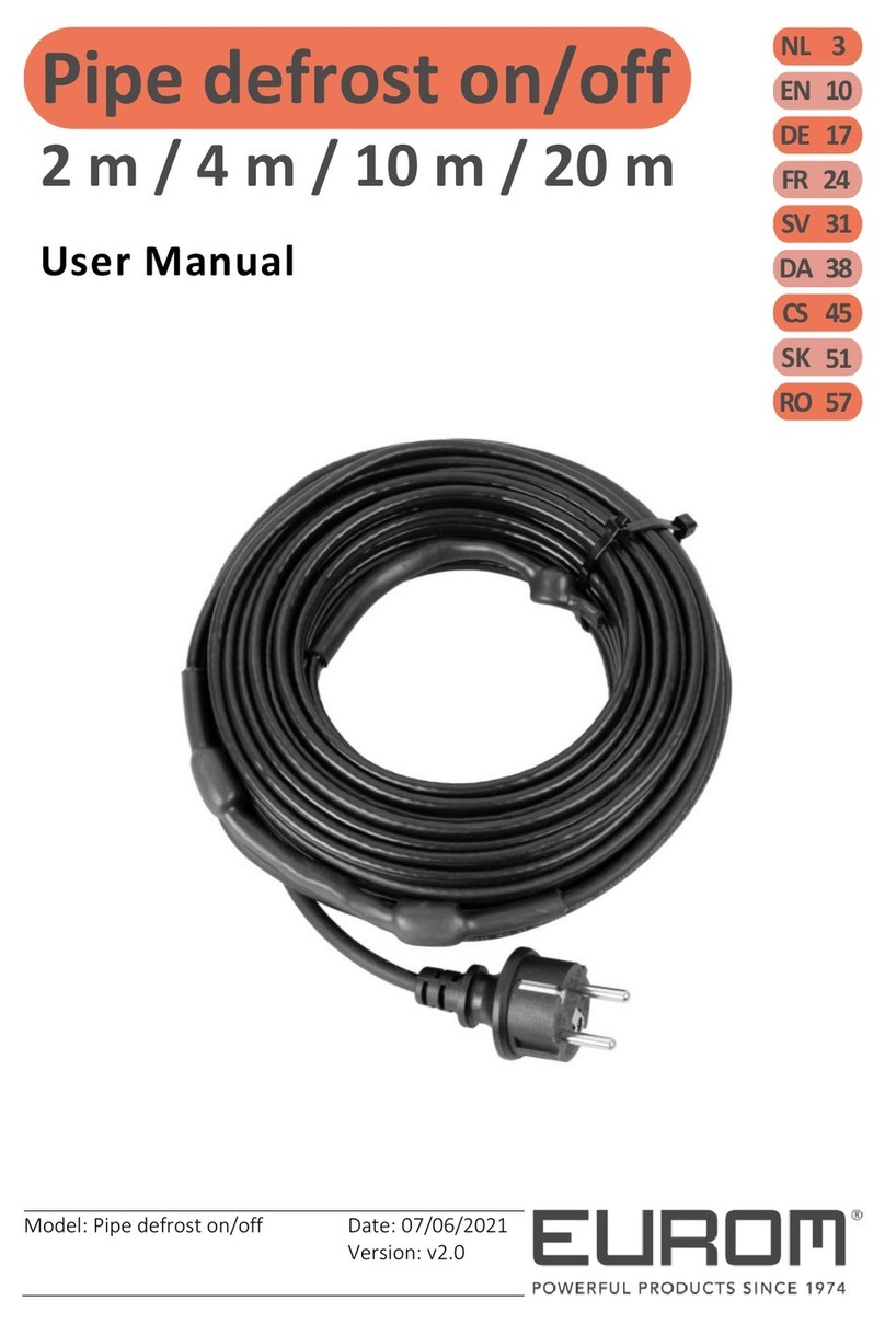 EUROM Pipe defrost on/off user manual