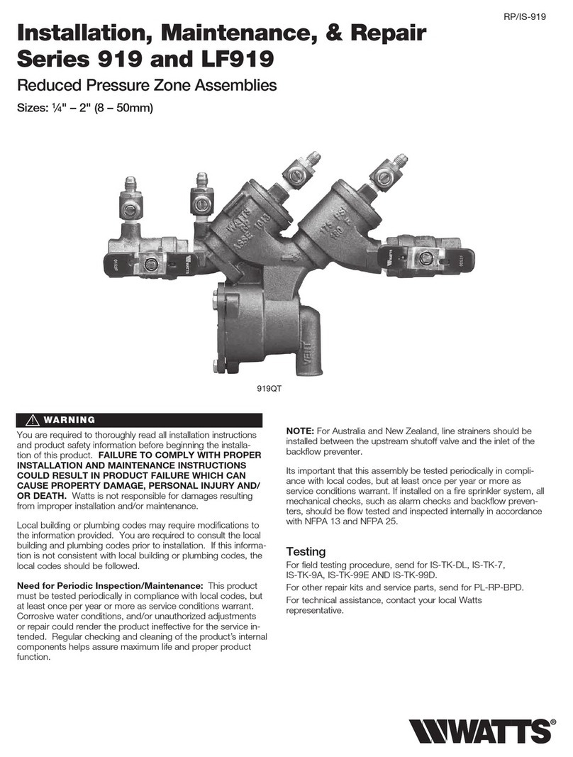 Watts 919 Series Instruction Manual