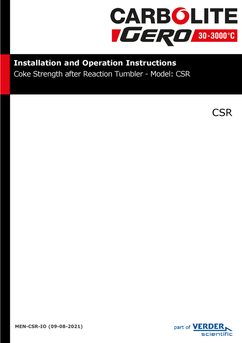 VERDER Carbolite Gero CSR Installation and operation instructions VERDER Carbolite Gero CSR Installation and operation instructions