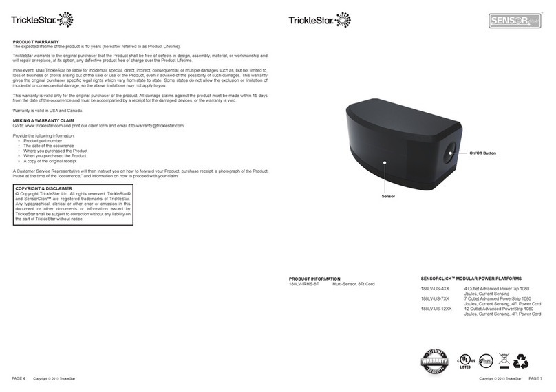 TrickleStar SENSORCLICK 188LV-US-4 Series User manual