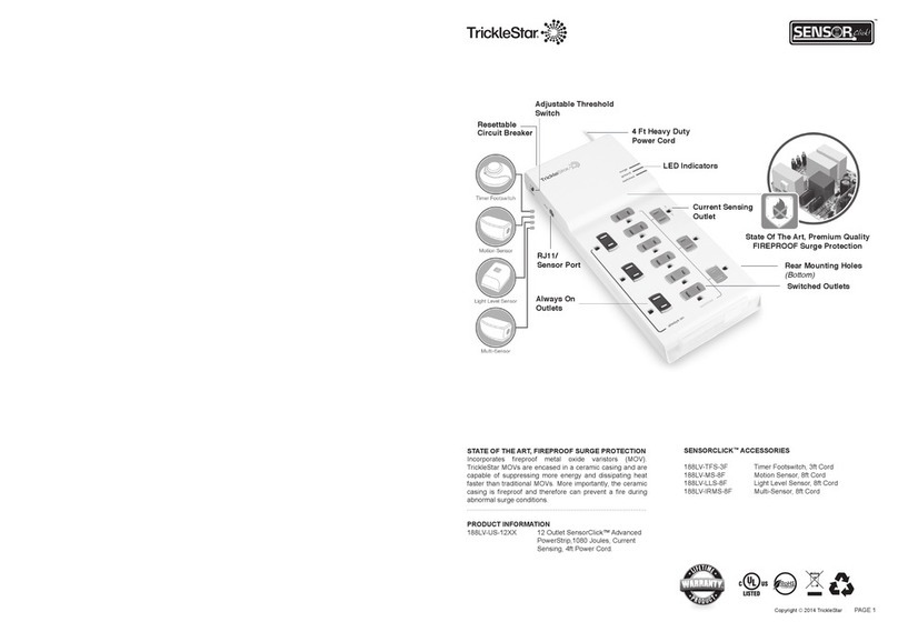 TrickleStar SENSORCLICK 188LV-TFS-3F User manual