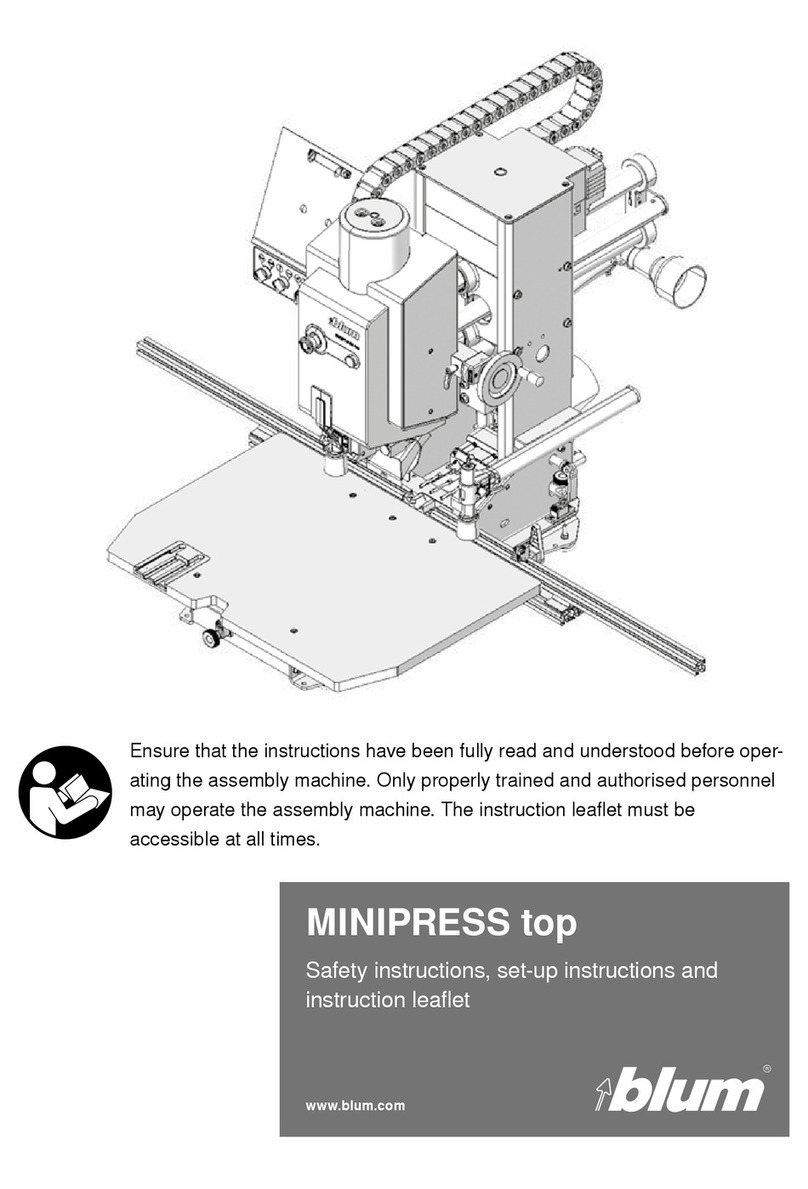 BLUM MINIPRESS top M70.2000 Safety instructions, set-up instructions and instruction leaflet
