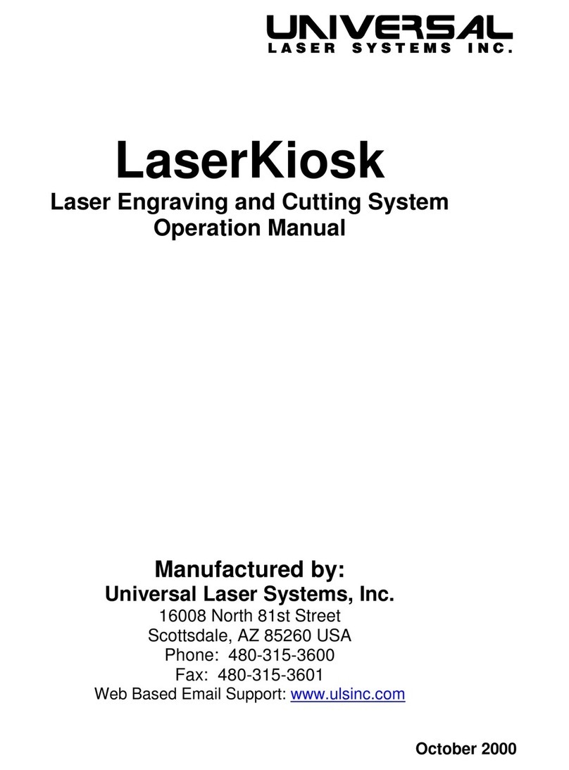 Universal Laser Systems LaserKiosk Operation manual