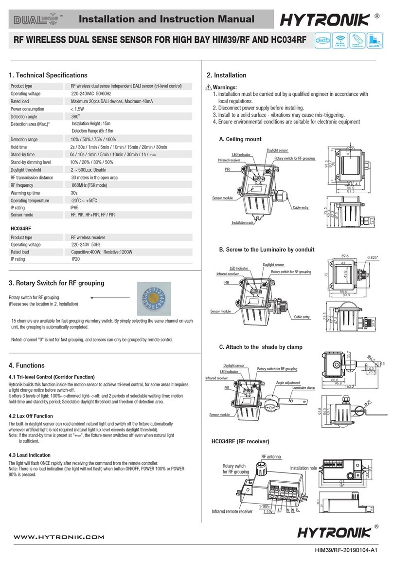 Hytronik HIM39/RF Installation and instruction manual