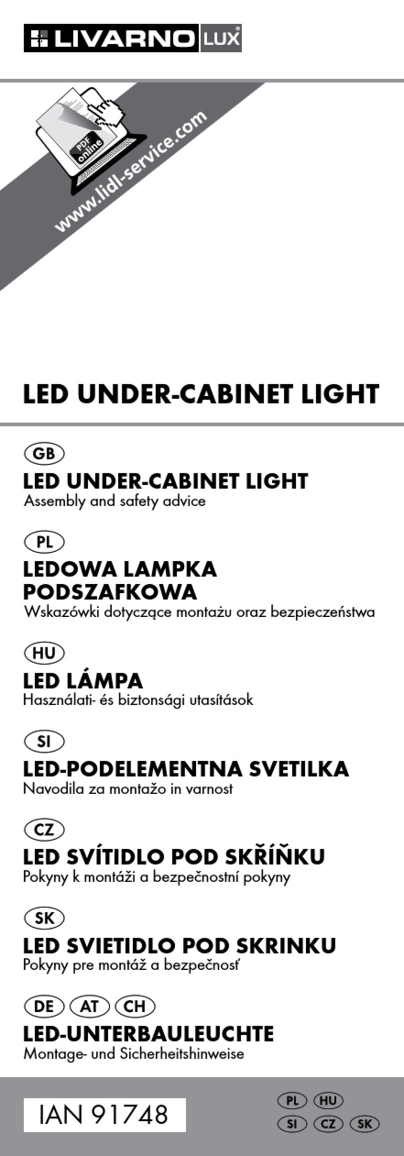 LIVARNO LUX 91748 Assembly and Safety Advice LIVARNO LUX 91748 Assembly and Safety Advice