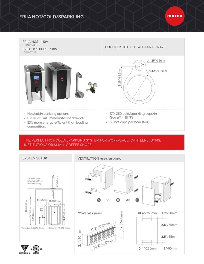 Marco FRIIA HCS - 110V quick start guide Marco FRIIA HCS - 110V quick start guide