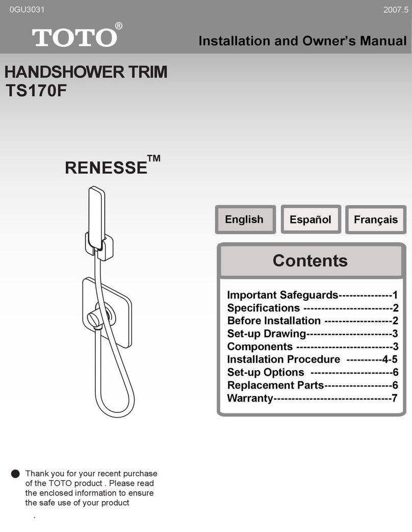Toto RENESSE TS170F Installation instructions