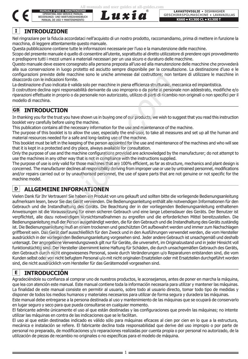 Luxia K660 Operating and service manual