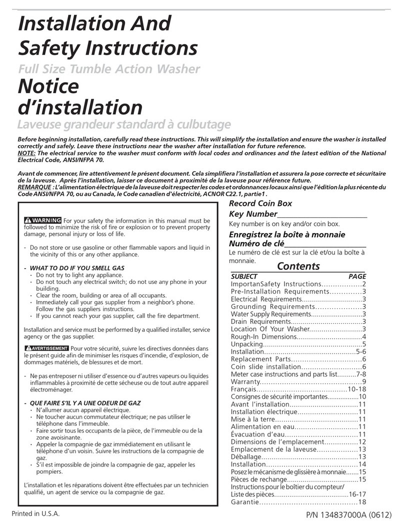 Electrolux Frigidaire CTF140FS0 Manual